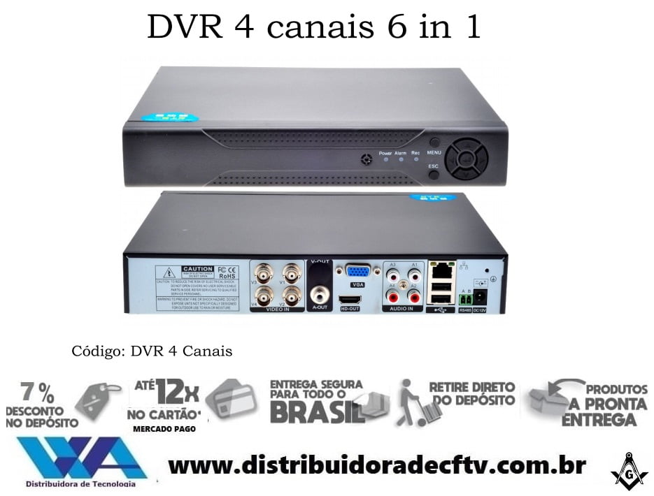 Dvr Stand Alone Hibrido 4 Canais D1 1080p P2p Acesso Celular