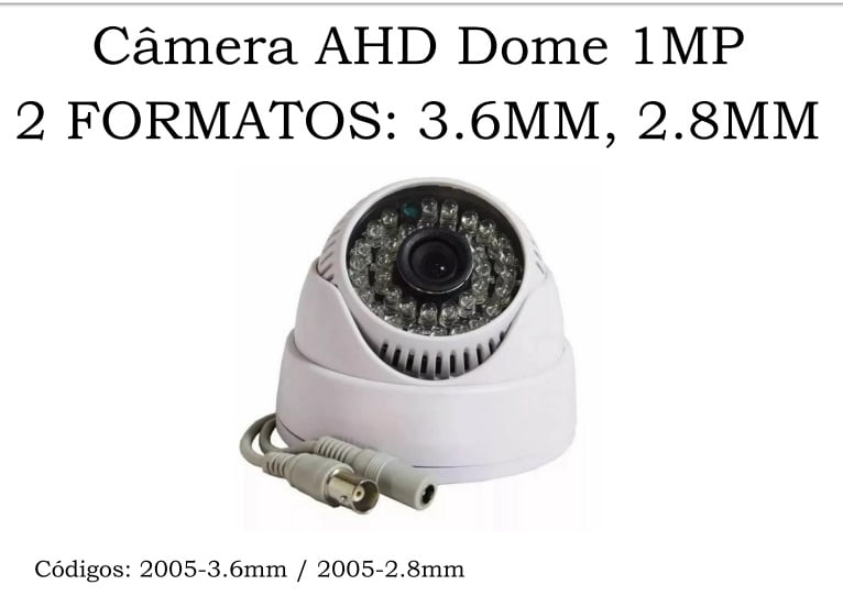 Câmera Segurança Vigilância Dome Com Infra 2010 Ahd 1mp 2.8mm