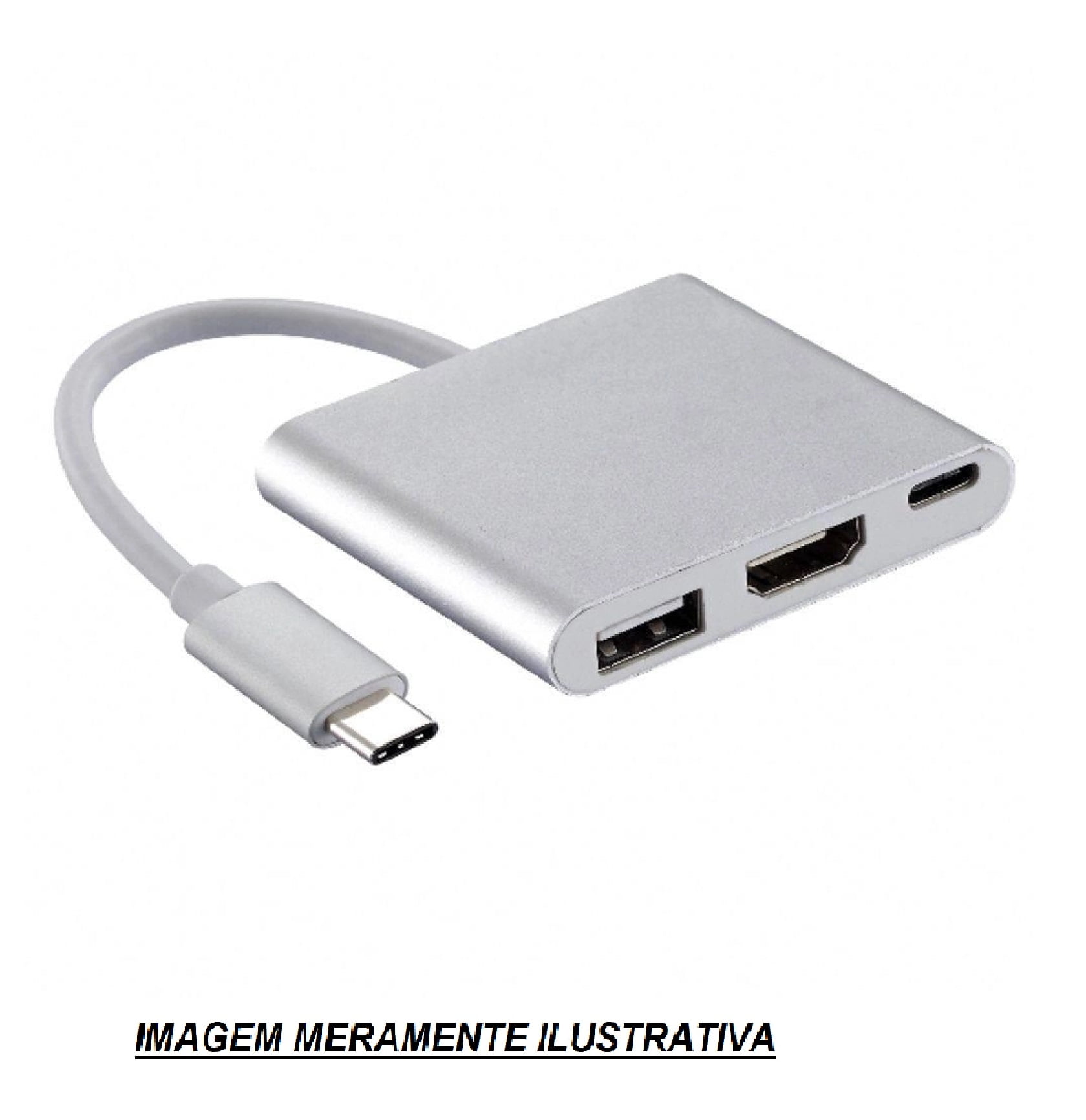 caixa master 60 unidades Adaptador tipo-c 3X1 usb-c / Hdmi / USB 3.0 Exbom U3V-A3N1