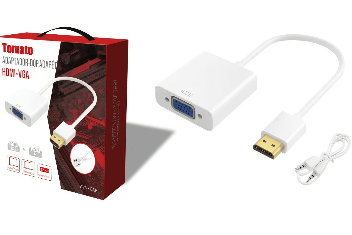 Cabo Adaptador Conversor Áudio e Vídeo HDMI para VGA 1080p