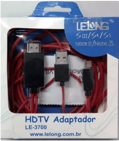 CABO ADAPTADOR MHL MICRO USB V8 X HDMI - CELULAR-TV LELONG LE-3700