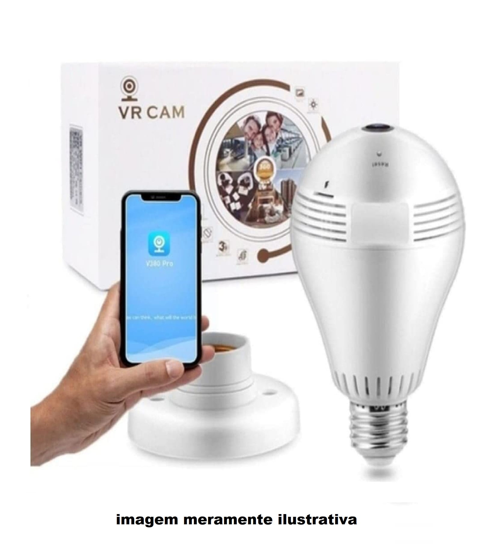 Lampada com camera e sensor de presença, camera de segurança