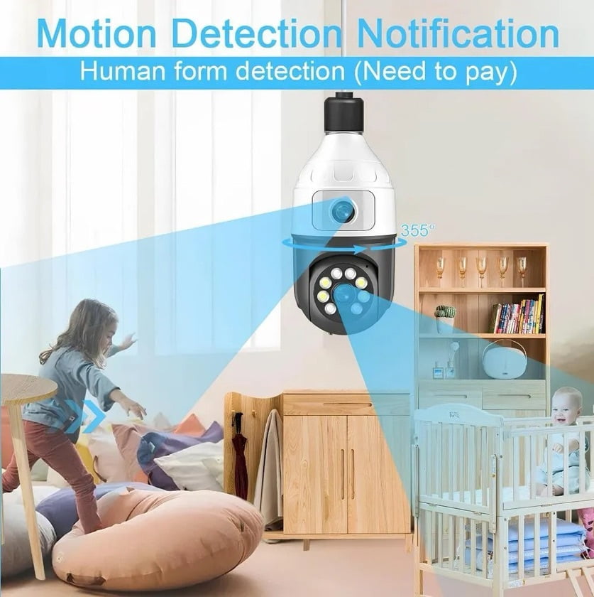 Câmera Lâmpada IP WiFi 360º Full HD Jortan JT-9696