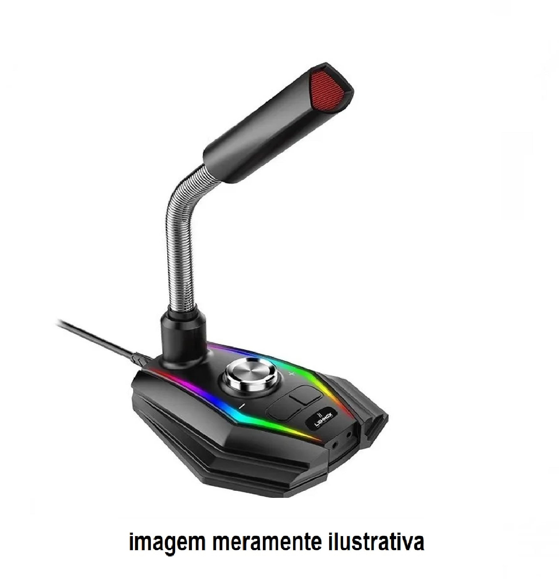 MICROFONE DE MESA GAMER COM LED RGB LEHMOX USB GT-GK3