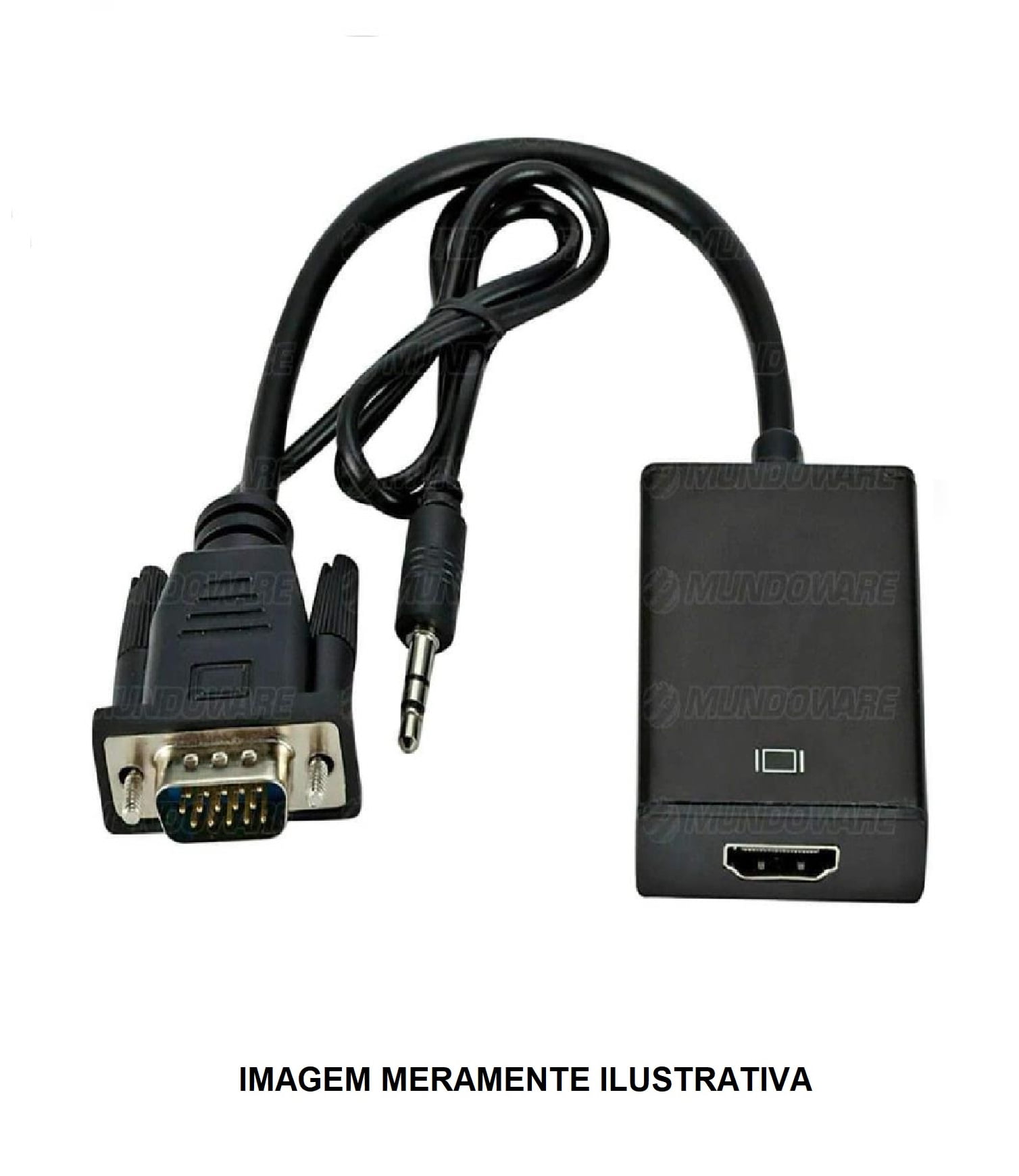 CABO CONVERSOR VGA PARA HDMI COM ÁUDIO E VÍDEO 1080P ALIMENTAÇÃO POR USB