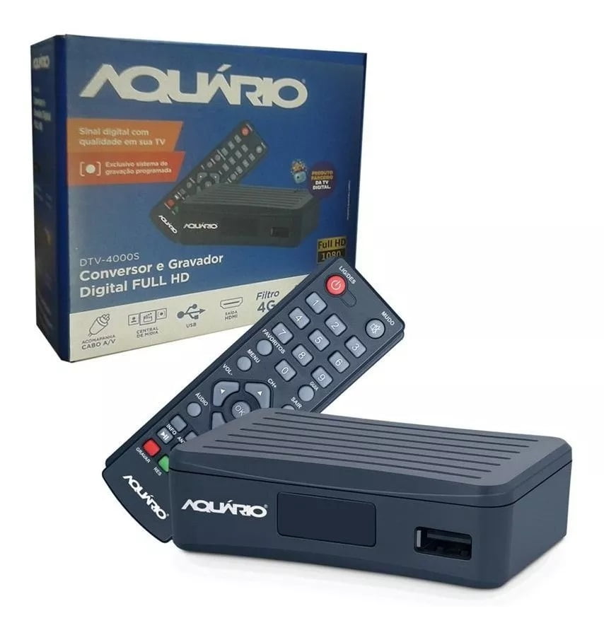 conversor Digital Aquario Full Hd Compacto Dtv-4000 S