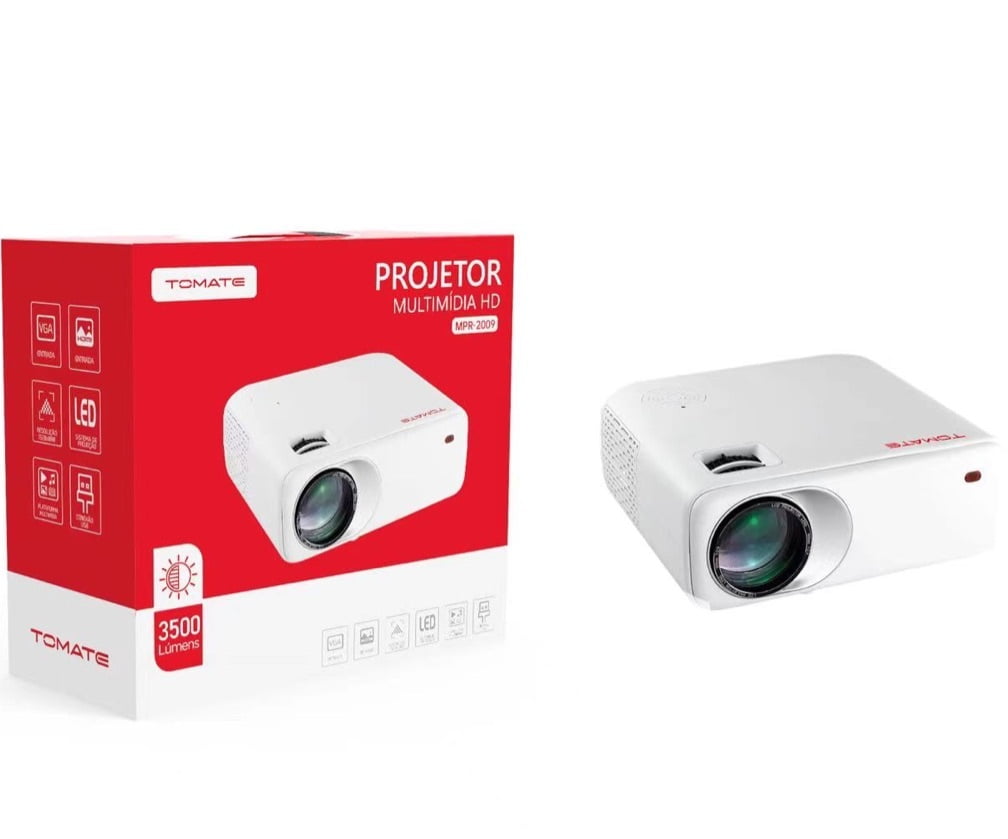 Projetor LED 3500 Lumens Tomate MPR-2009 Full HD 1080p