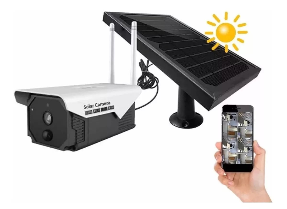 Câmera IP WIFI Solar Bateria Recarregável no Sol Acesso pelo celular Tynl21 sem fio alta definição com bateria inclusa a prova de água