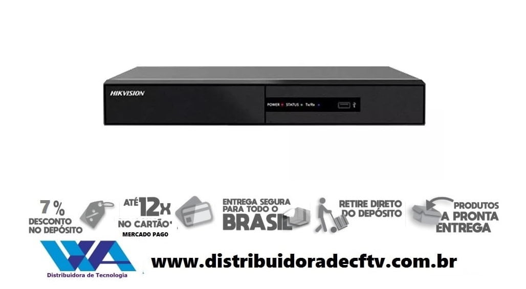 NVR Hikvision Ds-7108ni-q1/m 08 Canais 1080p