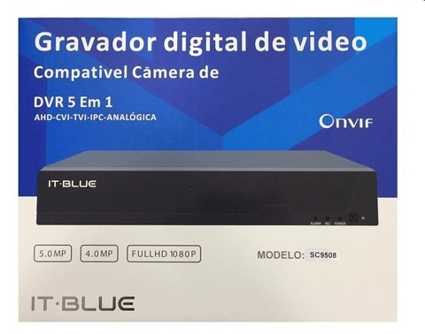 DVR IT-BLUE 5WP 1080P FULLHD 8 CANAIS