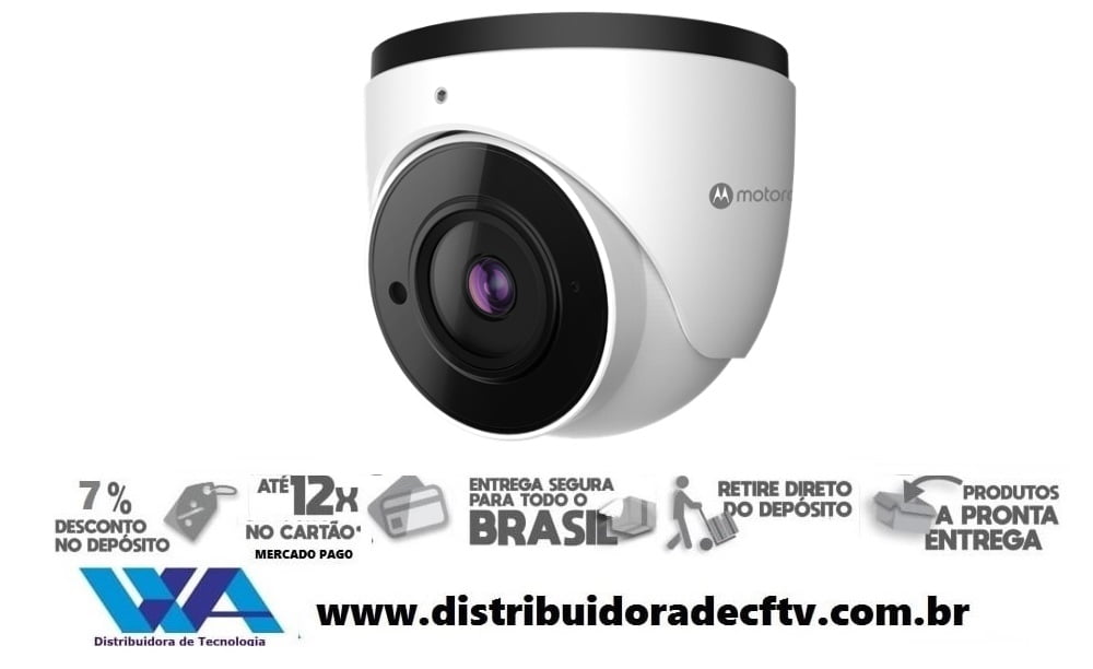 Câmera de segurança infra vermelho motorola IP de 5MP Dome Plástico Motorola MTIDM045701