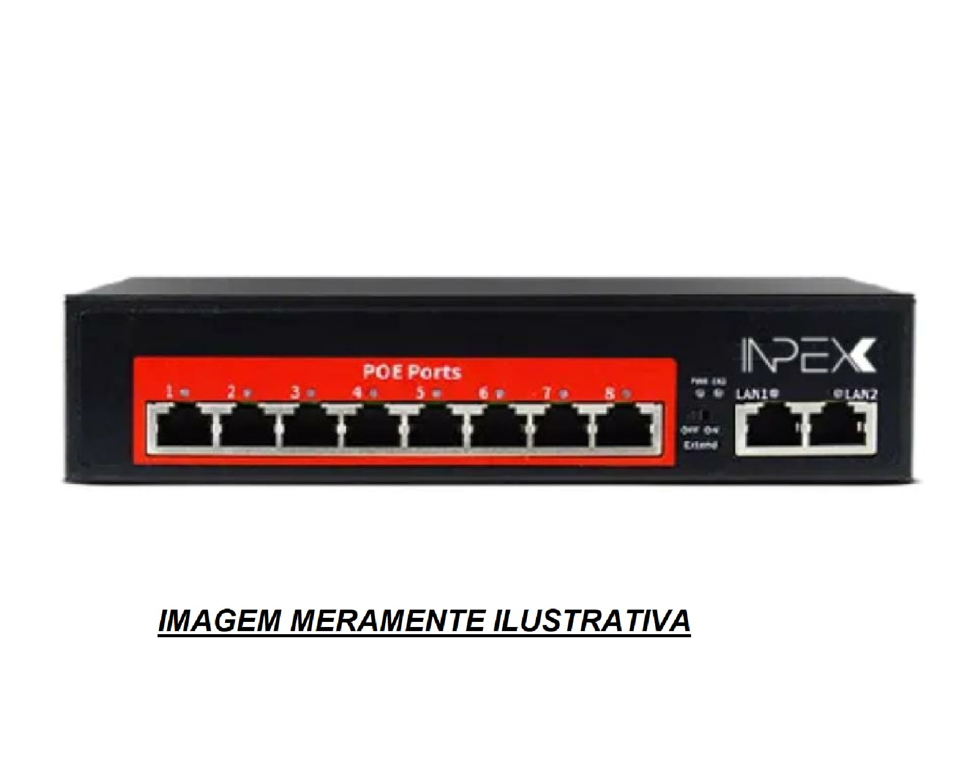 Switch de Rede PoE 8 Portas IPX-S10-8P