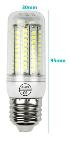 Lâmpada de milho SMD2835 E27 com 3 Temperaturas de cor LEDs integrados LEDs Luz de vela Spotlight