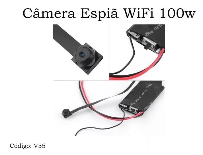 Mini Câmera Ip Wi-fi Espiã Sem Fio Acesso Celular 100w V55
