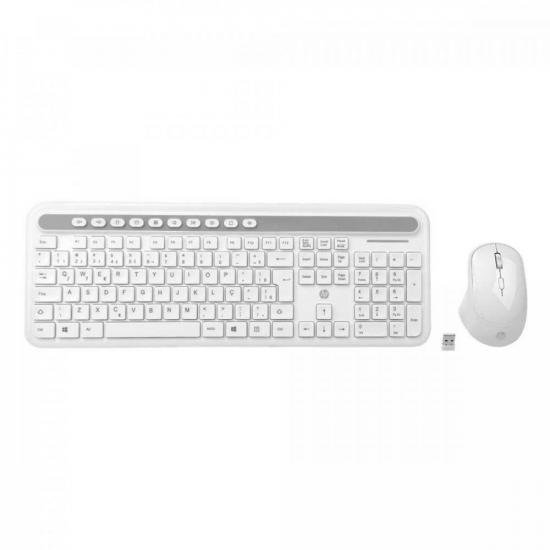 Kit Teclado e Mouse sem fio CS500 Branco HP