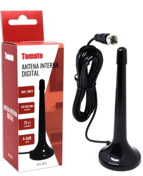 Antena TV Digital Interna Tomate MTV-3015 HDTV UHF VHF 4 a 6 dBi
