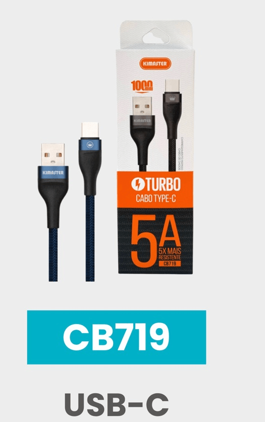 CABO BLINDADO TURBO USB TIPO-C KIMASTER - CB719