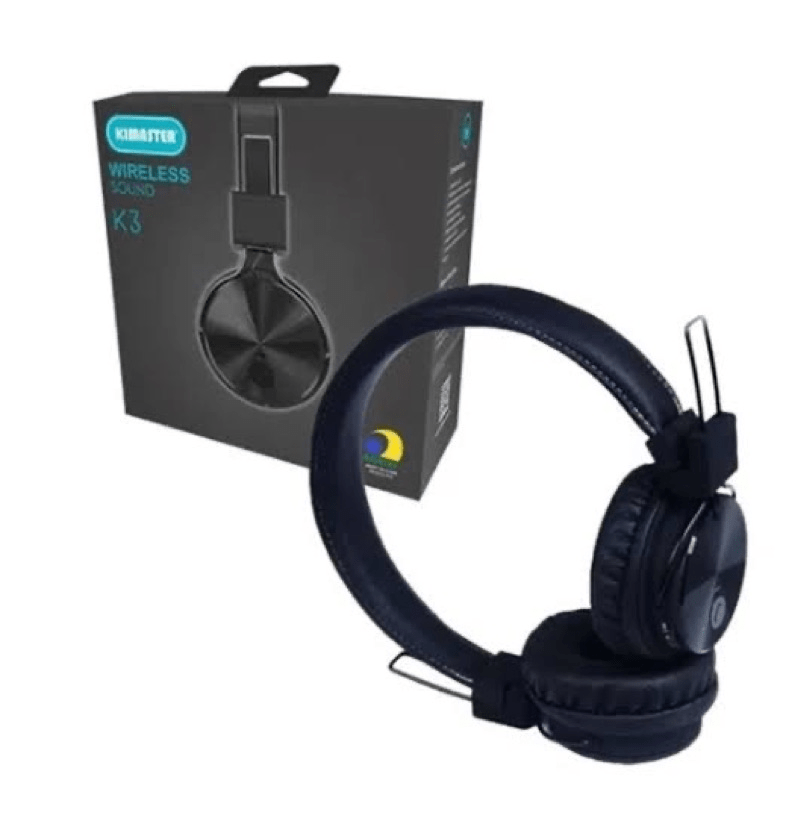 Fone Headphone Wireless K3 Kimaster Cor Preto