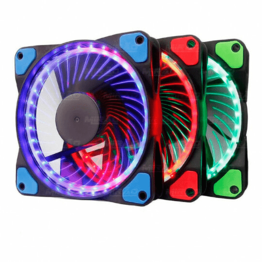 3 Unidades de Coolers 120mm + Fita LED + Controle Troca Cor Dex - DX-123L