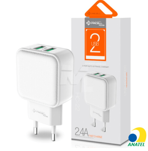 Carregador de Celular Power 2 Portas USB 2.4A PMCELL - HC-22