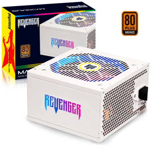 Fonte ATX 550W 80 Plus Bronze PFC Ativo Bivolt REVENGER - FO-MAX04