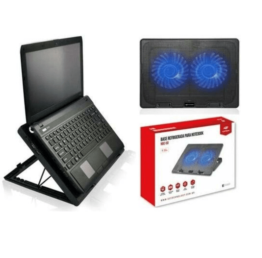 Base Gamer C3Tech para Notebook 2 Coolers LED Azul até 15.6' Silenciosa - NBC-50 V2BK