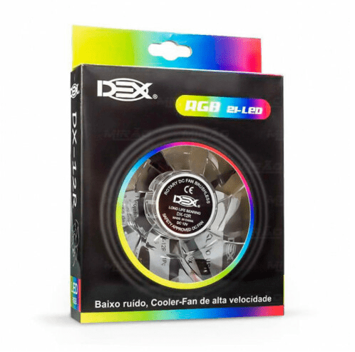 Cooler 18 Cores Fan 12x12 de Alta Velocidade e Baixo Ruído 21 - LED RGB Dex - DX-12R