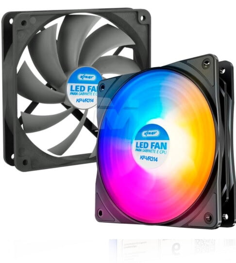Cooler Fan 120mm para Gabinete e CPU com Led RGB KNUP - KP-VR314