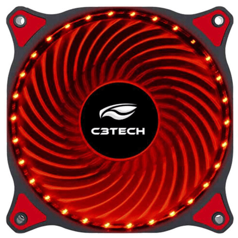 Cooler FAN C3Tech Storm 12CM 30 LED Vermelho - F7-L130RD
