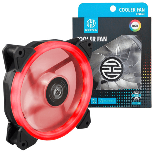 Cooler Fan para Gabinete 120mm 15 Leds Vermelho HOOPSON - CL-120V