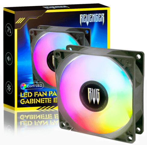 Cooler Fan RGB para Gabinete PC 80mm REVENGER - G-VR337