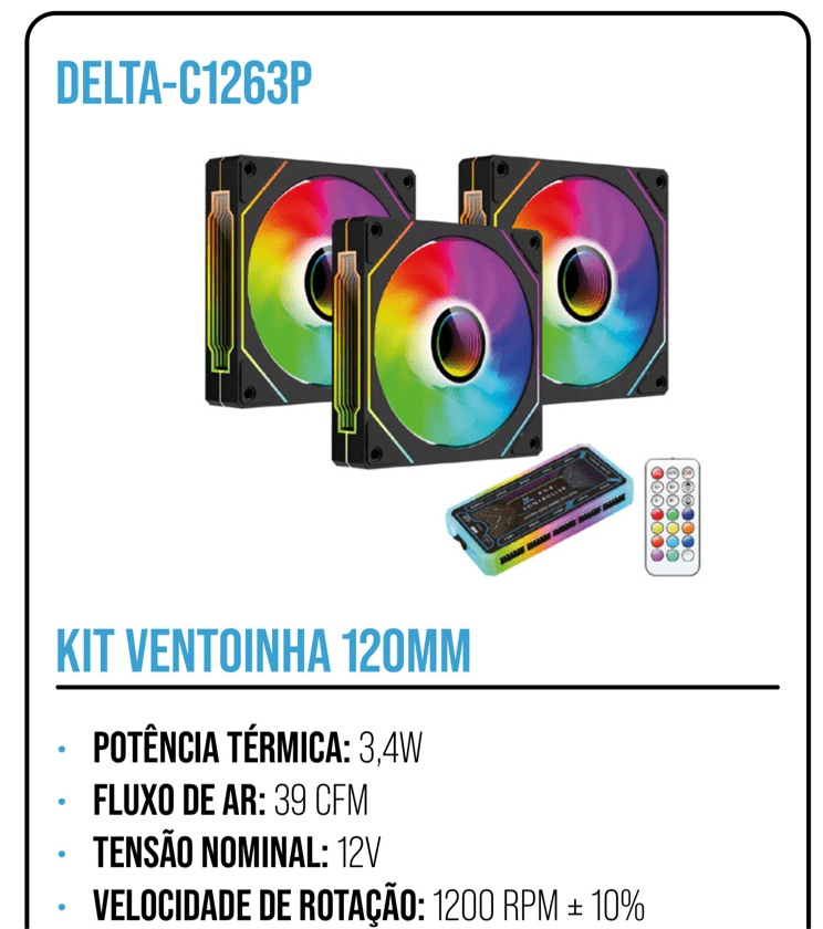 Delta-C1263P Kit Ventoinha 120mm