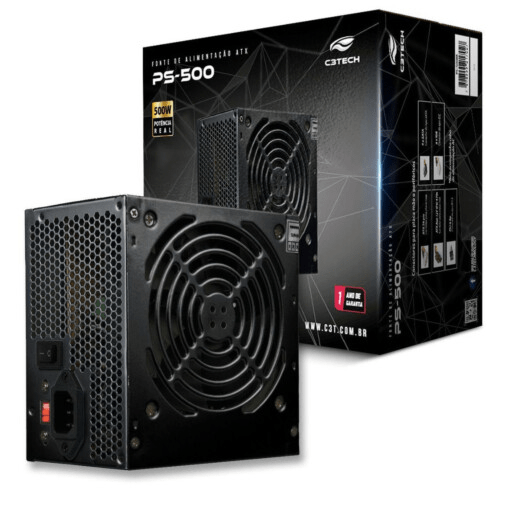 Somos importador e distribuidor de Fonte ATX 500W C3Tech Bivolt sem Cabo - PS-500BK