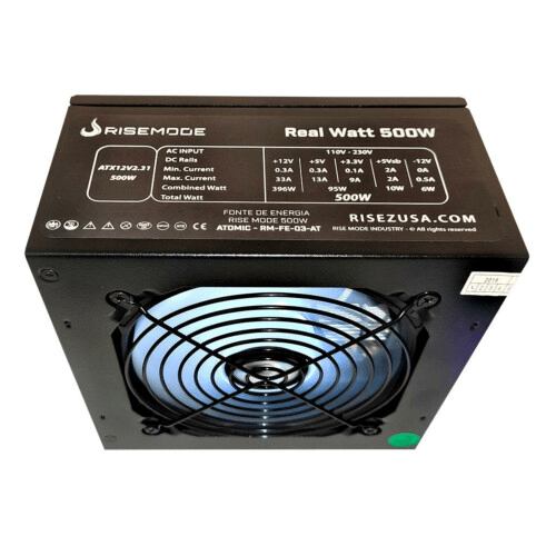 Somos importador e distribuidor de Fonte ATX 500W Gamer Rise Mode Atomic com Led Branco RM-FE-03-AT