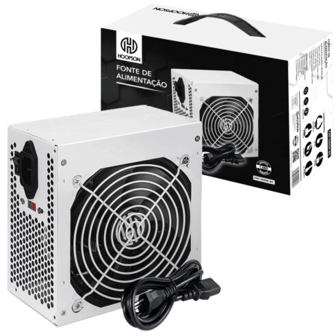 Fonte de Alimentação 500W para Computador BRANCO HOOPSON - FNT-500W-BC