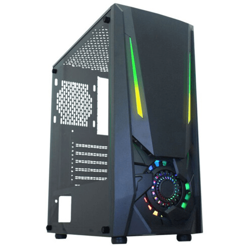 Gabinete Gamer K-Mex Jaeger II Led RGB Vidro Temperado - CG-02TJ