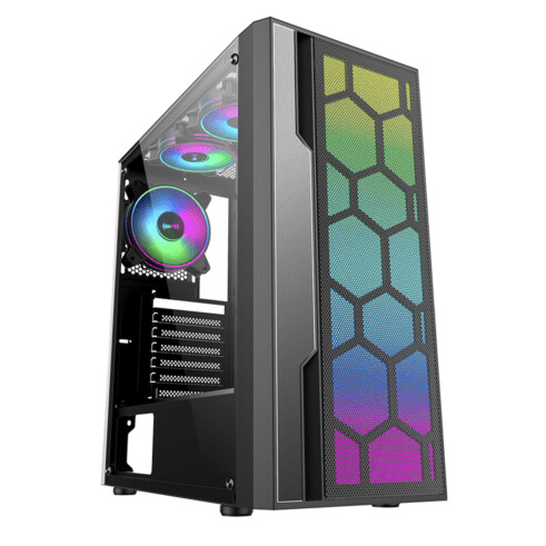 Gabinete Gamer K-Mex Multiverso Led RGB Mid Tower - CG-02TT