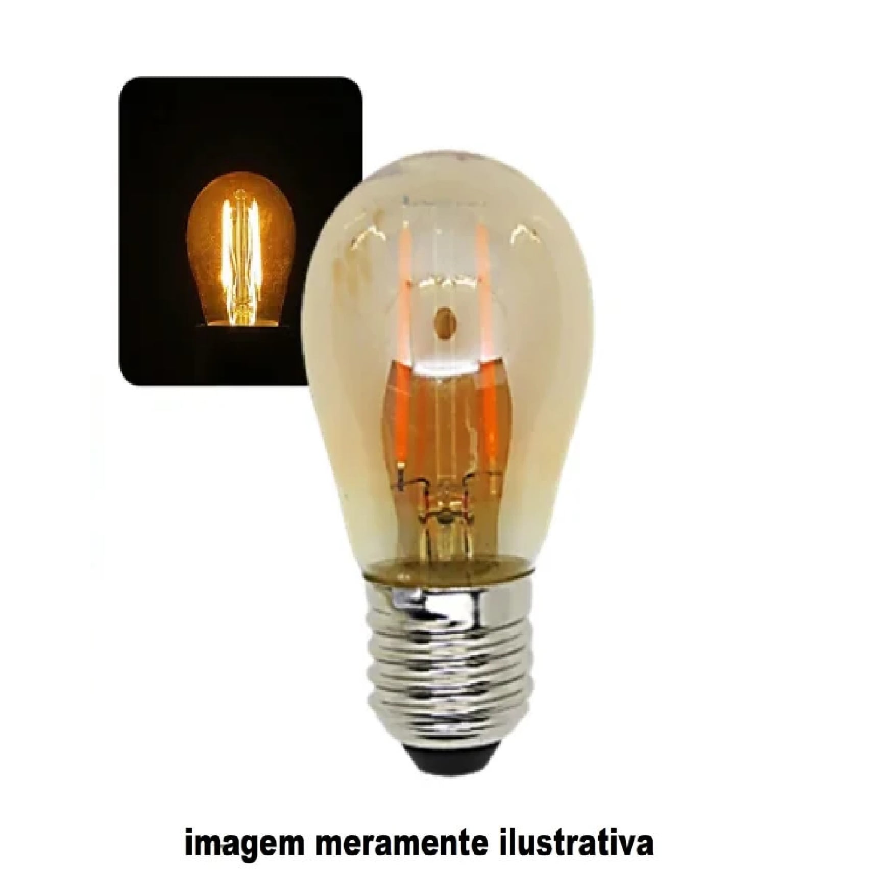 Lâmpada LED Bulbo G45 1,8W Bolinha Filamento Branco Quente