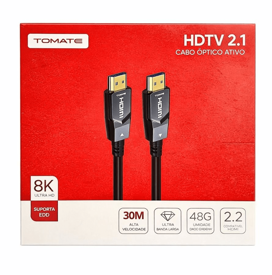 Cabo HDMI Óptico 8K 30 Metros Tomate MHD-8430