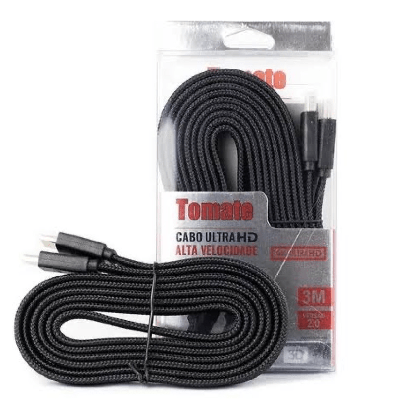 Cabo HDMI 2.0 Flat 3 Metros 4K ARC 3D Tomate MHD-4003