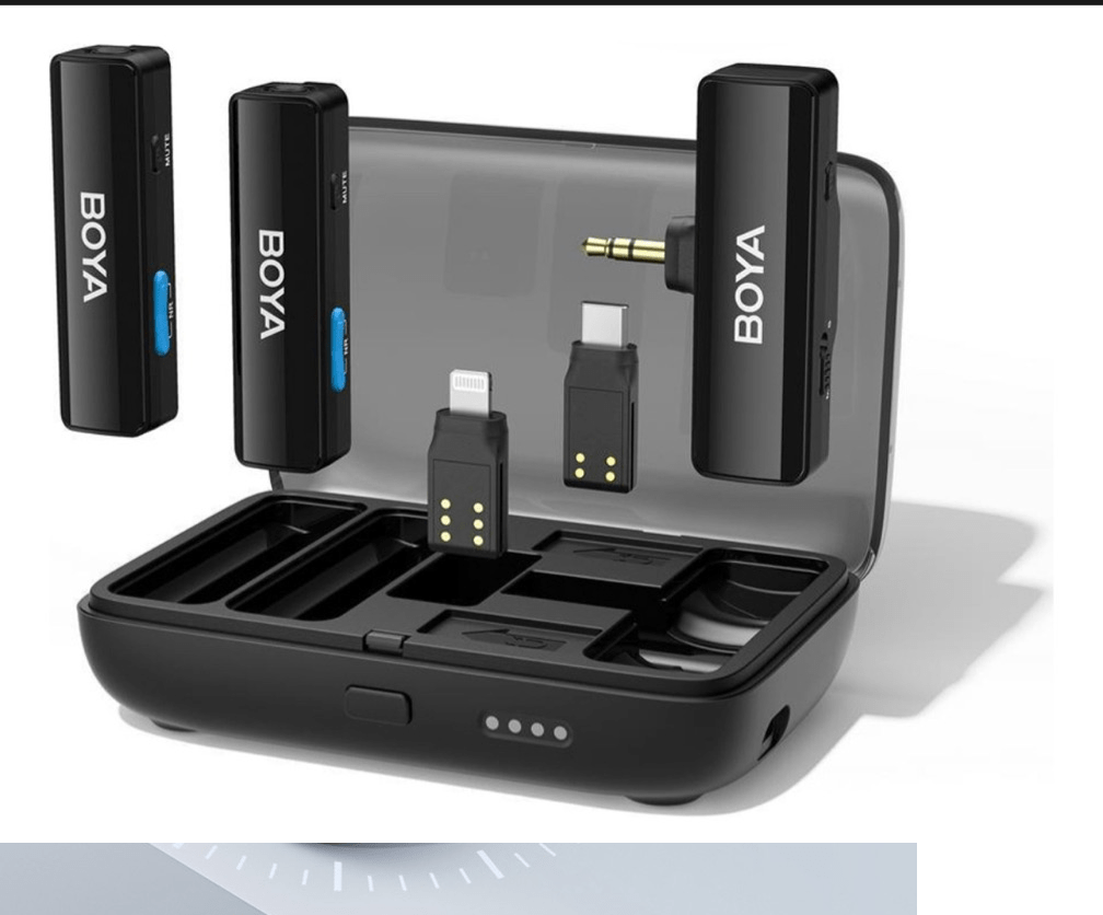 Microfone BOYA Boyalink Lapela Sem Fio Duplo com Case de Recarga