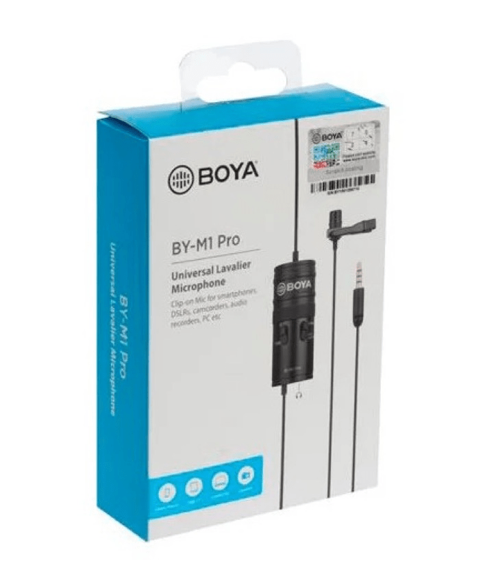 Microfone BOYA BY-M1 Pro Lapela Omnidirecional