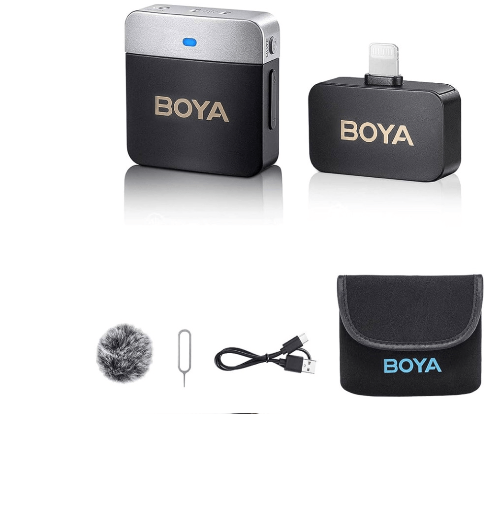 Microfone BOYA BY-M1V5 Lightning Sem Fio 2.4