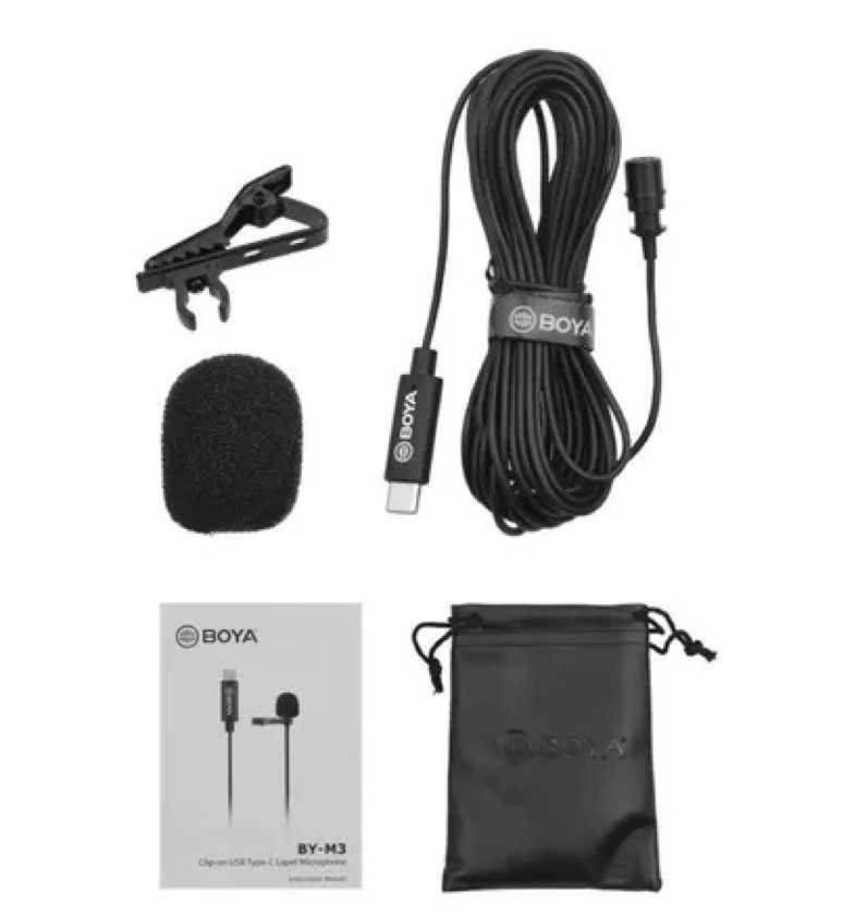 Microfone BOYA BY-M3 Condensador USB-C (Type-C)