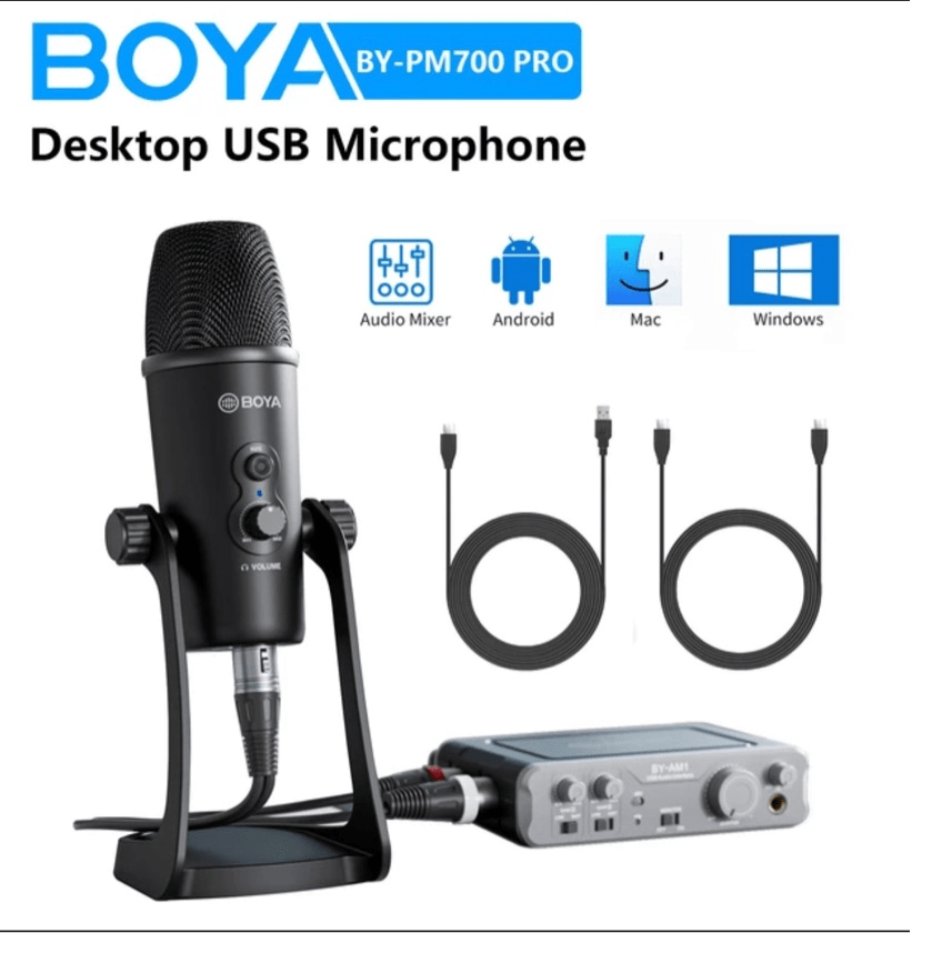 Microfone BOYA BY-PM700 Pro XLR USB Desktop