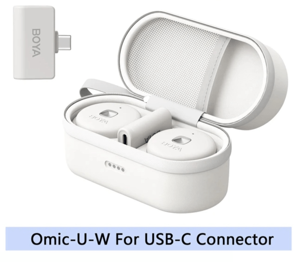 Microfone BOYA OMIC-U-B Wireless Branco com 1 Receptor