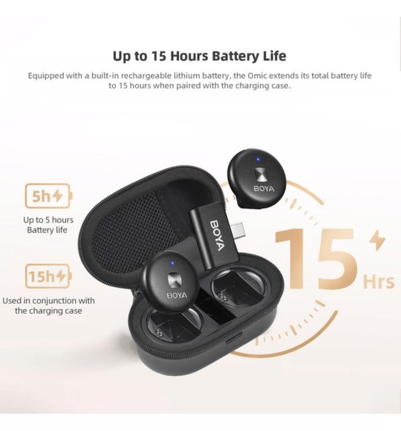 Microfone BOYA OMIC-U-B Wireless com 1 Receptor
