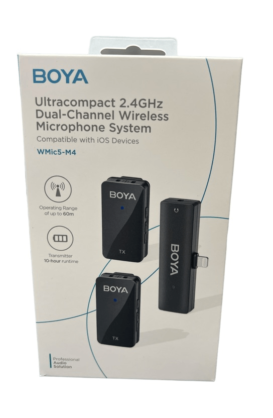 Microfone BOYA WMic5-M4 Ultracompacto Wireless Dual-Channel