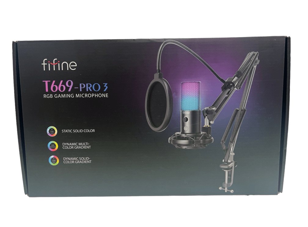 Microfone Condenser Fifine T669 Pro 2 Rgb Gaming Michophone Boya