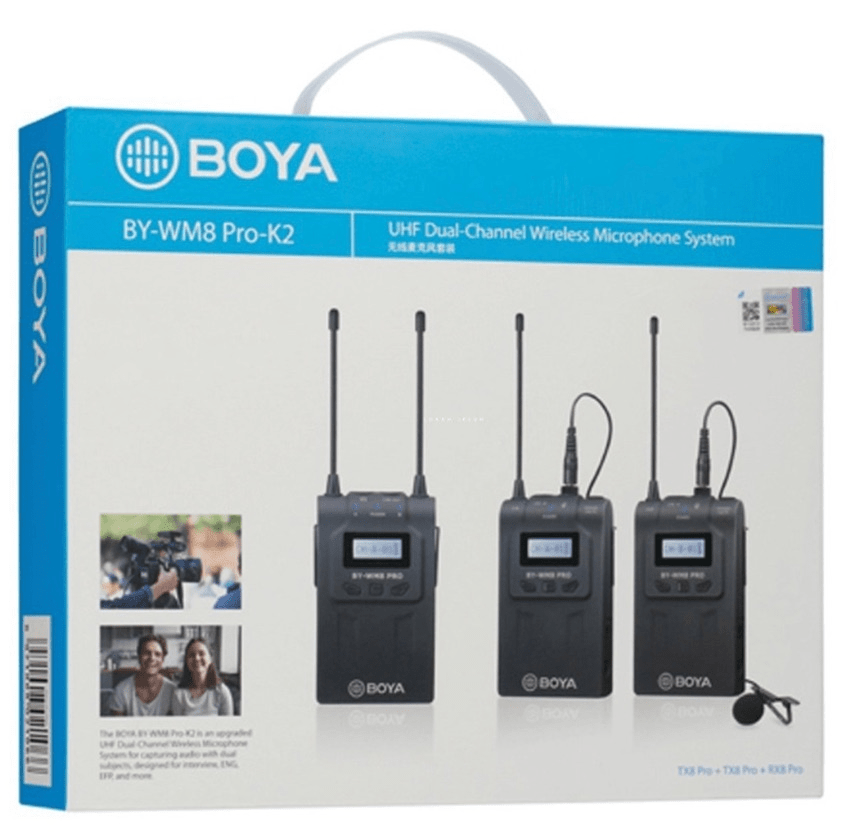 Microfone de Lapela Duplo Sem Fio BOYA BY-WM8 Pro-K2
